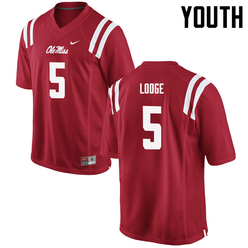 Youth Ole Miss Rebels #5 DaMarkus Lodge College Football Jerseys-Red